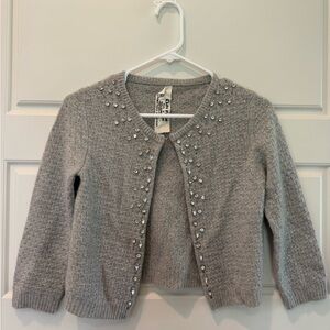 Abercrombie & Fitch Gray Cardigan with Pearl Accents